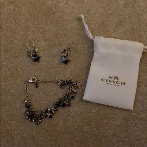 Coach earrings and bracelet